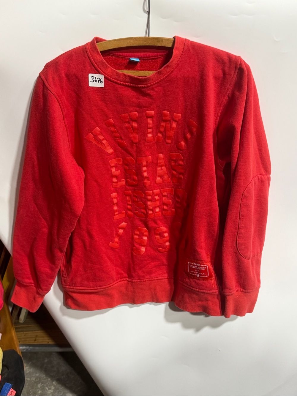 #3676-Vivint Bold Red Embossed Crew Sweatshirt